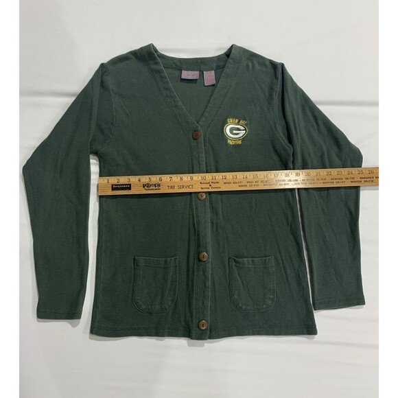 Green Bay Packers Women's Button Up Cardigan With Pockets Green XL P2 - Picture 6 of 7